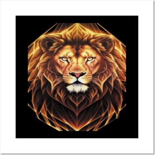 Golden Lion  Lion's Mane Posters and Art